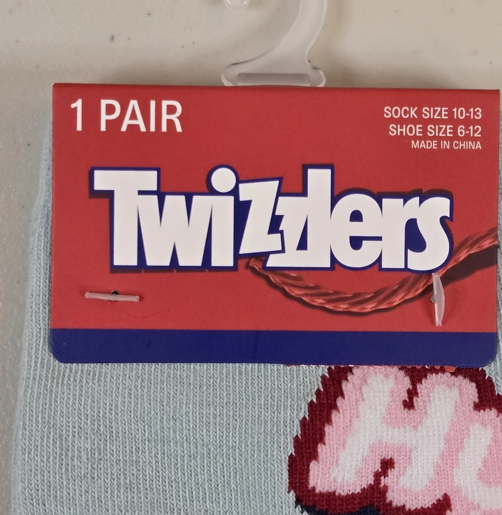 NWT Twizzlers Crew Socks, Shoe Size 6-12